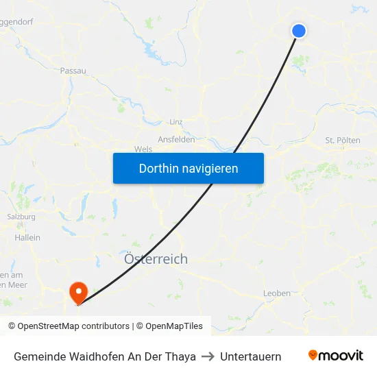 Gemeinde Waidhofen An Der Thaya to Untertauern map