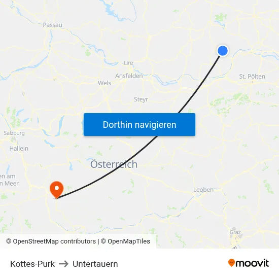 Kottes-Purk to Untertauern map
