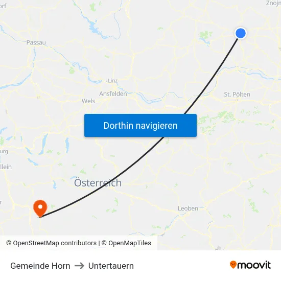 Gemeinde Horn to Untertauern map