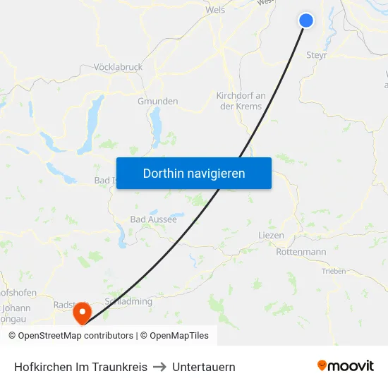 Hofkirchen Im Traunkreis to Untertauern map