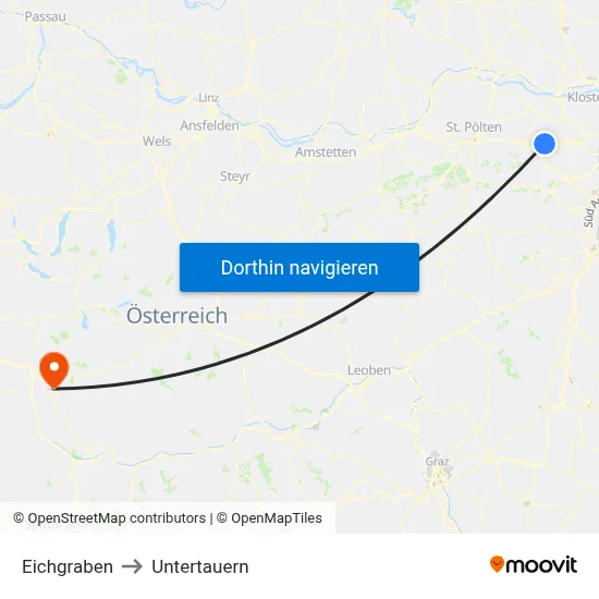 Eichgraben to Untertauern map