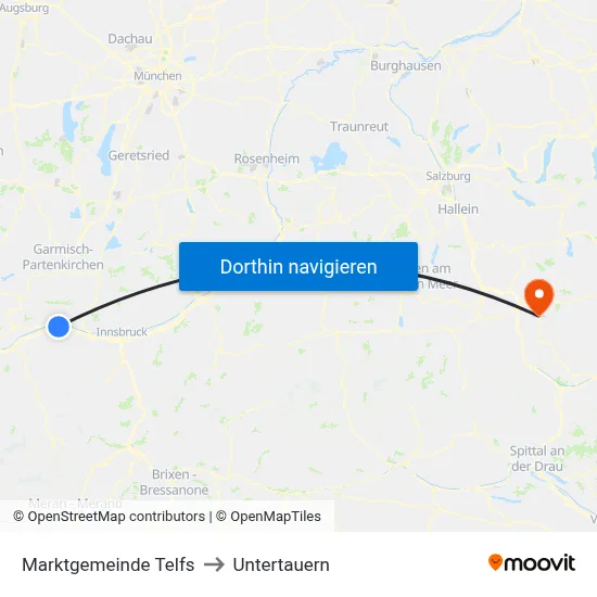 Marktgemeinde Telfs to Untertauern map