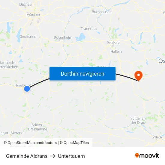 Gemeinde Aldrans to Untertauern map