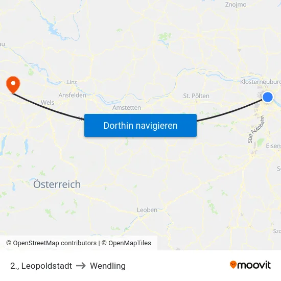 2., Leopoldstadt to Wendling map