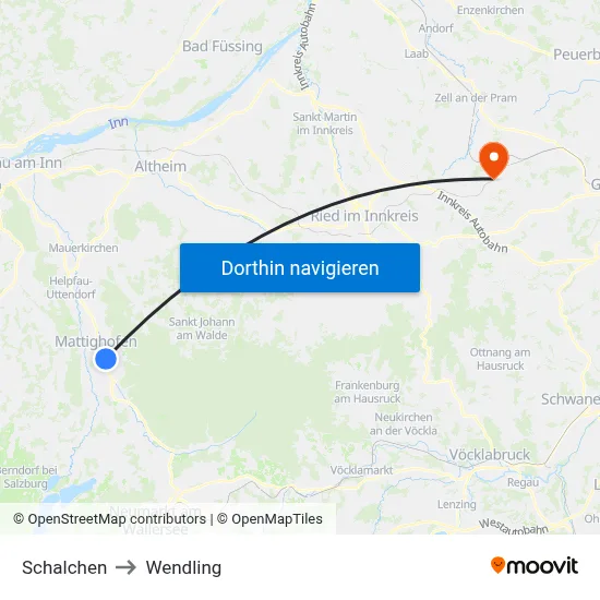 Schalchen to Wendling map