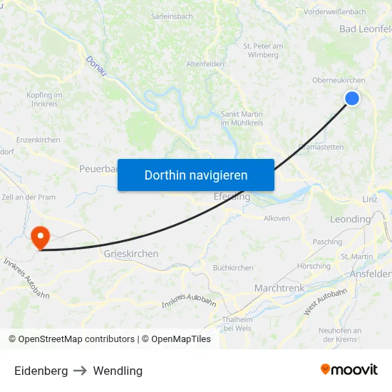 Eidenberg to Wendling map