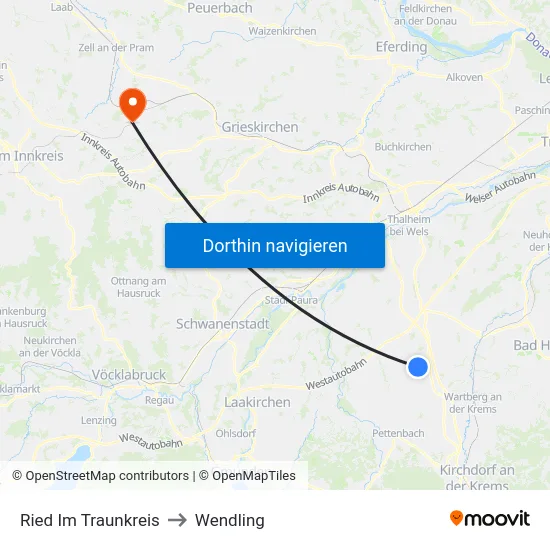Ried Im Traunkreis to Wendling map
