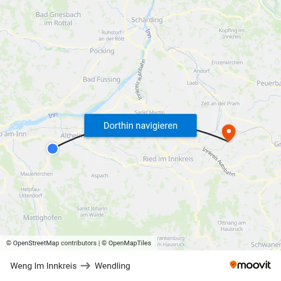 Weng Im Innkreis to Wendling map