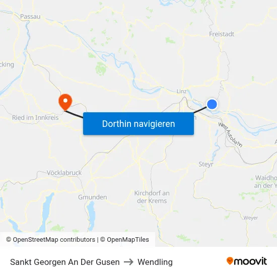 Sankt Georgen An Der Gusen to Wendling map
