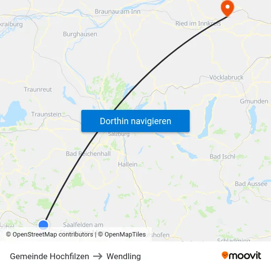 Gemeinde Hochfilzen to Wendling map