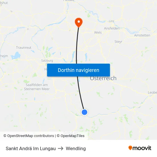 Sankt Andrä Im Lungau to Wendling map