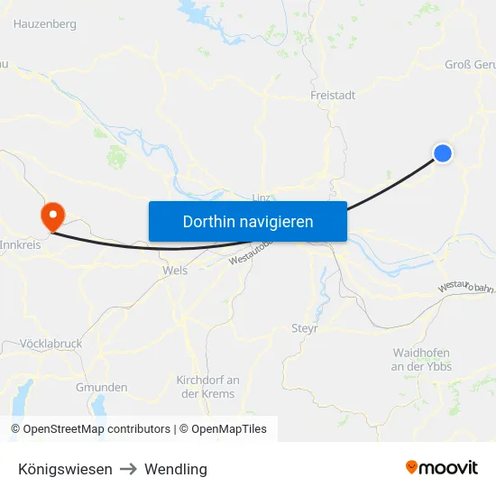 Königswiesen to Wendling map