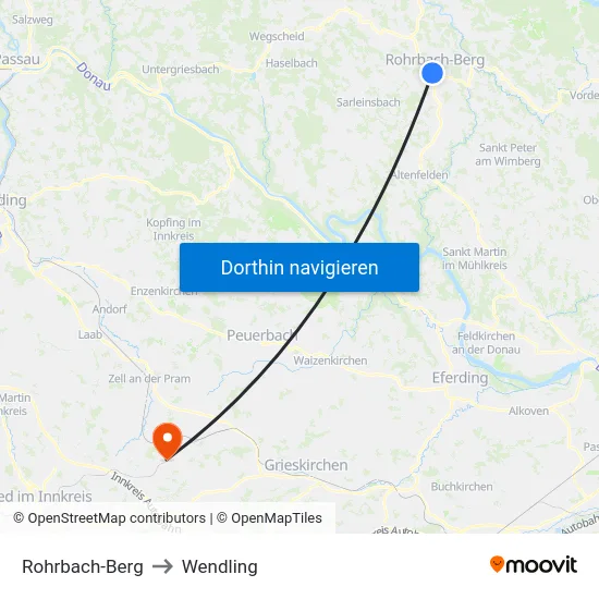 Rohrbach-Berg to Wendling map
