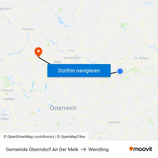 Gemeinde Oberndorf An Der Melk to Wendling map