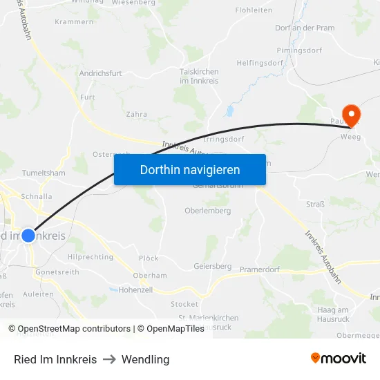 Ried Im Innkreis to Wendling map