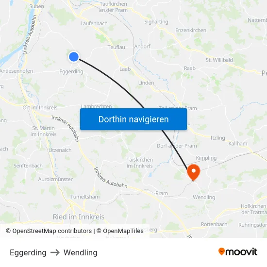 Eggerding to Wendling map