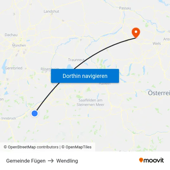 Gemeinde Fügen to Wendling map