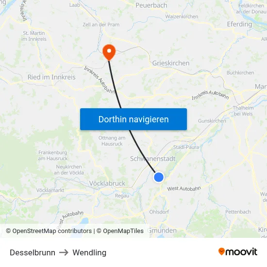 Desselbrunn to Wendling map