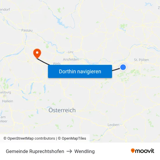 Gemeinde Ruprechtshofen to Wendling map