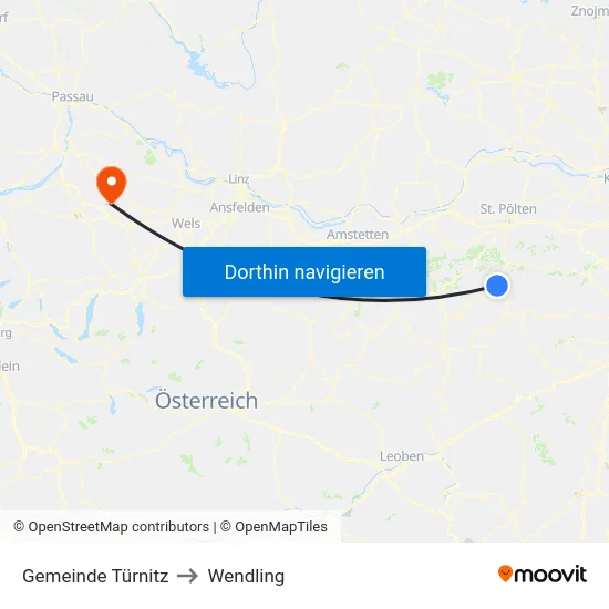 Gemeinde Türnitz to Wendling map