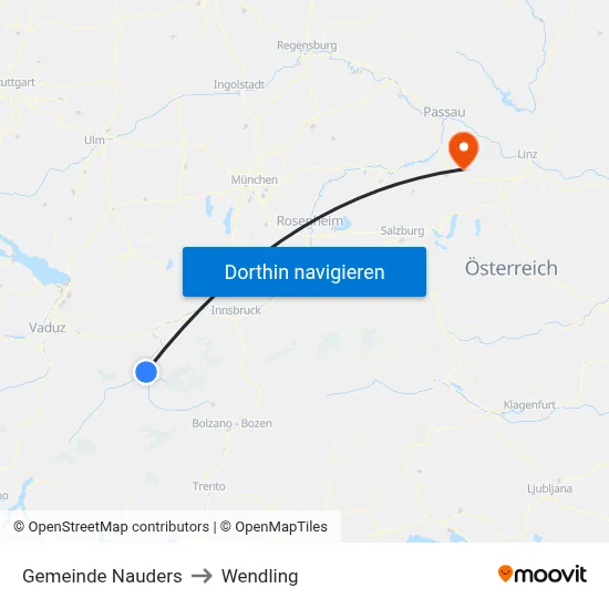 Gemeinde Nauders to Wendling map