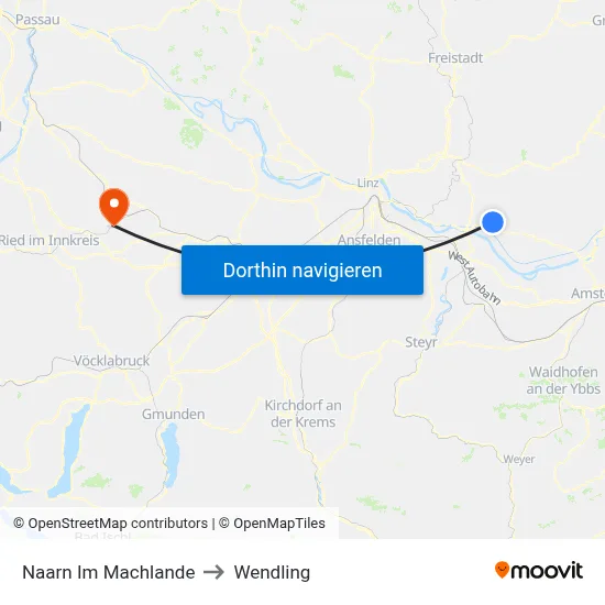 Naarn Im Machlande to Wendling map