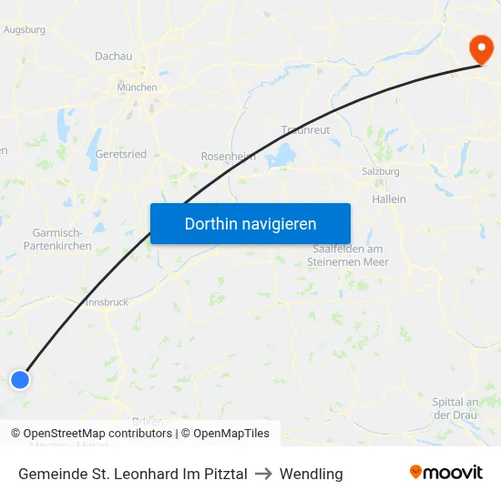 Gemeinde St. Leonhard Im Pitztal to Wendling map