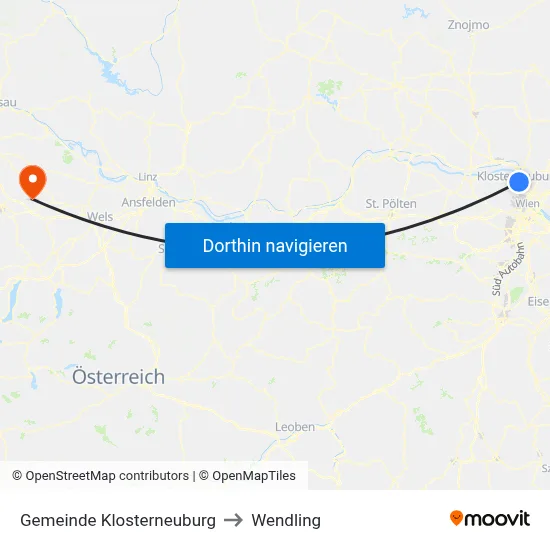 Gemeinde Klosterneuburg to Wendling map