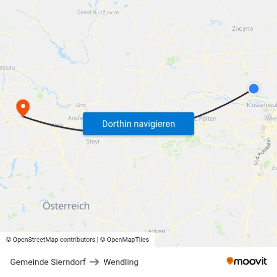Gemeinde Sierndorf to Wendling map