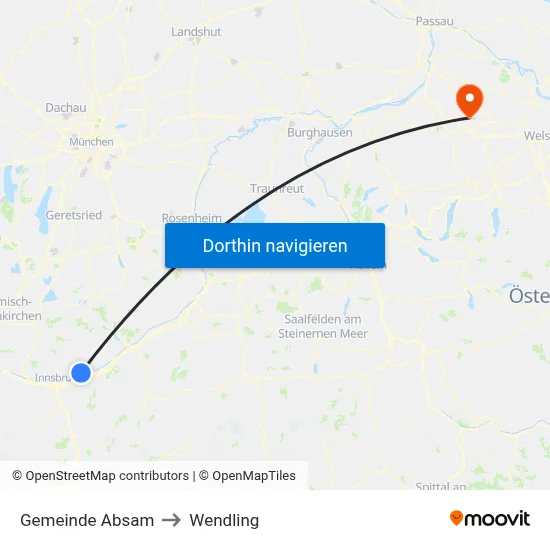 Gemeinde Absam to Wendling map