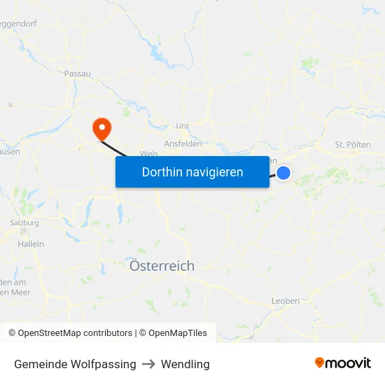 Gemeinde Wolfpassing to Wendling map