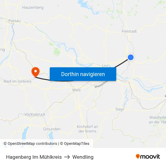Hagenberg Im Mühlkreis to Wendling map