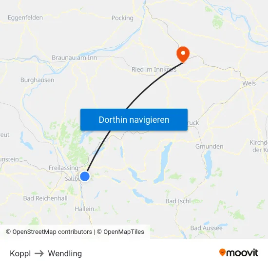 Koppl to Wendling map