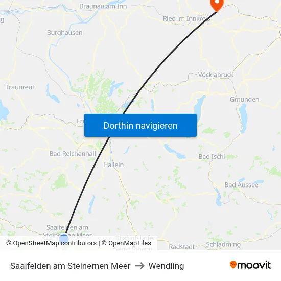 Saalfelden am Steinernen Meer to Wendling map