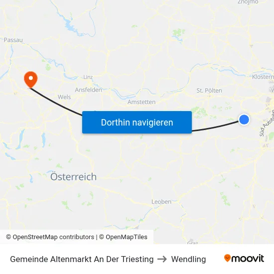 Gemeinde Altenmarkt An Der Triesting to Wendling map
