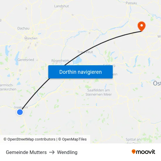 Gemeinde Mutters to Wendling map