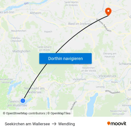 Seekirchen am Wallersee to Wendling map