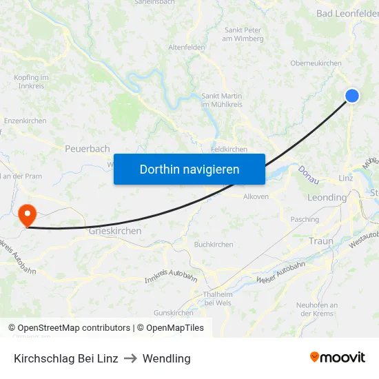Kirchschlag Bei Linz to Wendling map