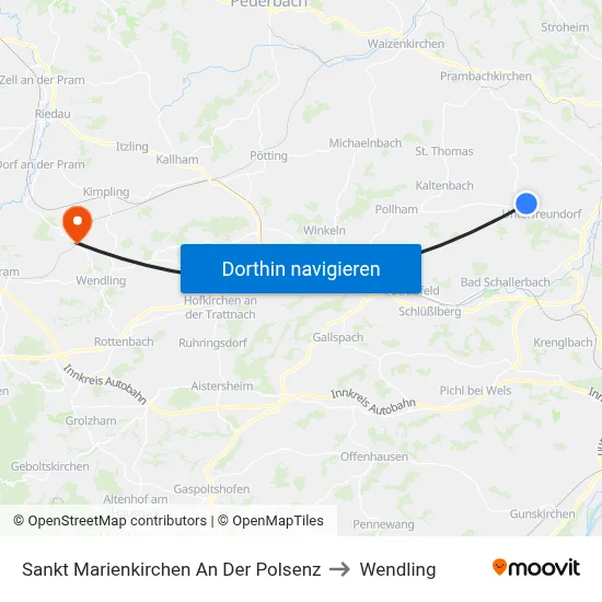 Sankt Marienkirchen An Der Polsenz to Wendling map