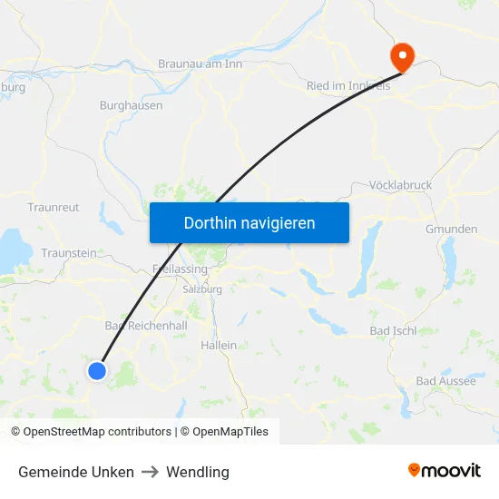 Gemeinde Unken to Wendling map