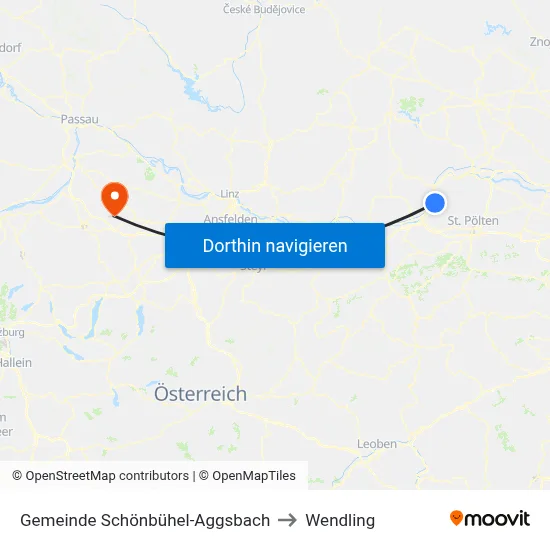 Gemeinde Schönbühel-Aggsbach to Wendling map