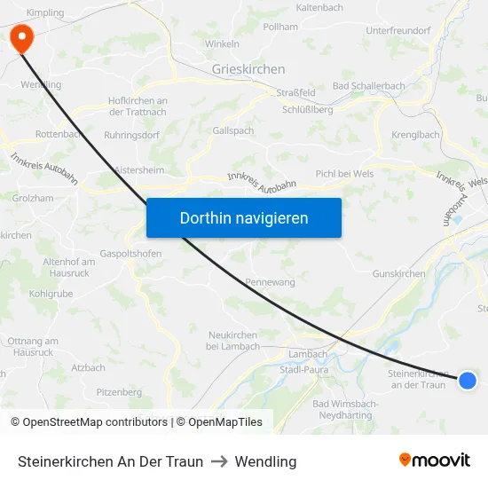 Steinerkirchen An Der Traun to Wendling map