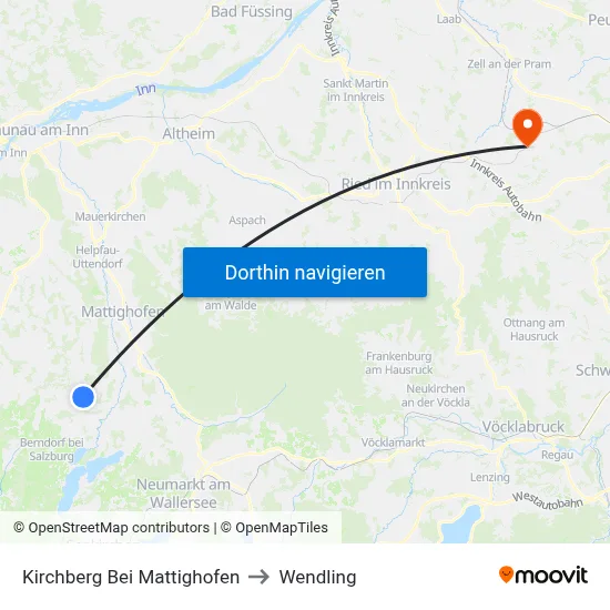 Kirchberg Bei Mattighofen to Wendling map