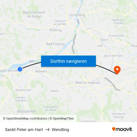 Sankt Peter am Hart to Wendling map