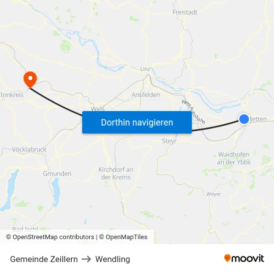 Gemeinde Zeillern to Wendling map