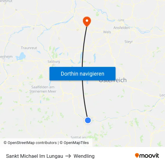 Sankt Michael Im Lungau to Wendling map