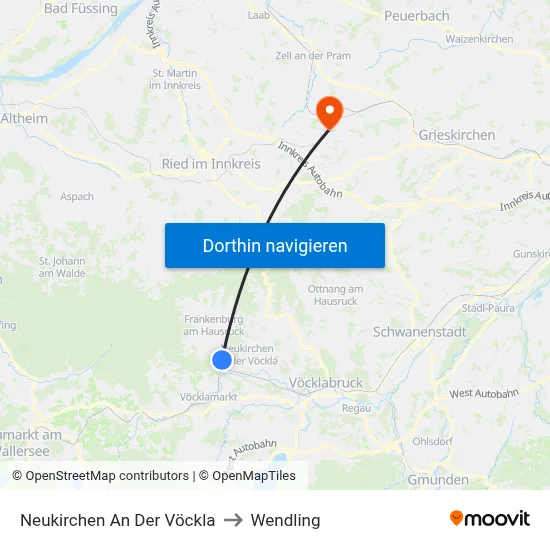 Neukirchen An Der Vöckla to Wendling map