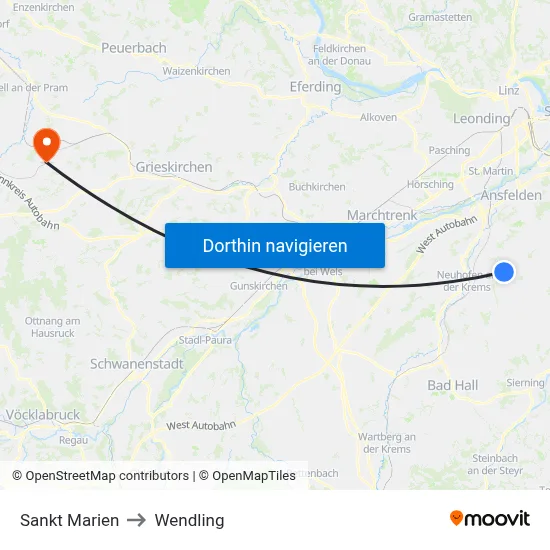 Sankt Marien to Wendling map
