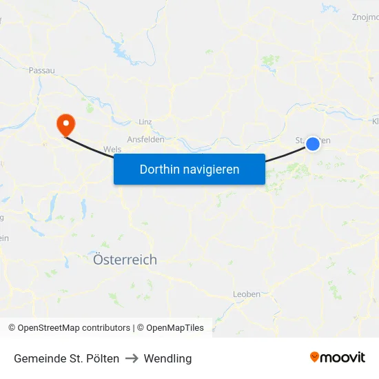 Gemeinde St. Pölten to Wendling map