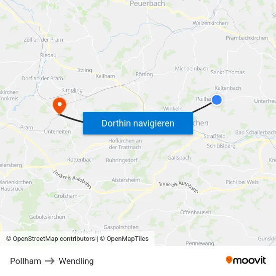 Pollham to Wendling map